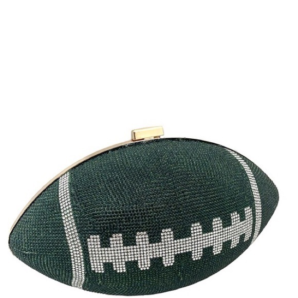 Raider Black & Silver Rhinestone Embellished Football Lover Purse - Picture 5 of 11